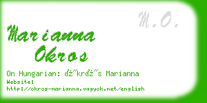 marianna okros business card